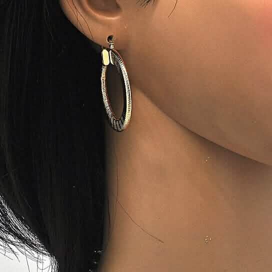 Gold Filled Flat Hoop Earrings DailySale