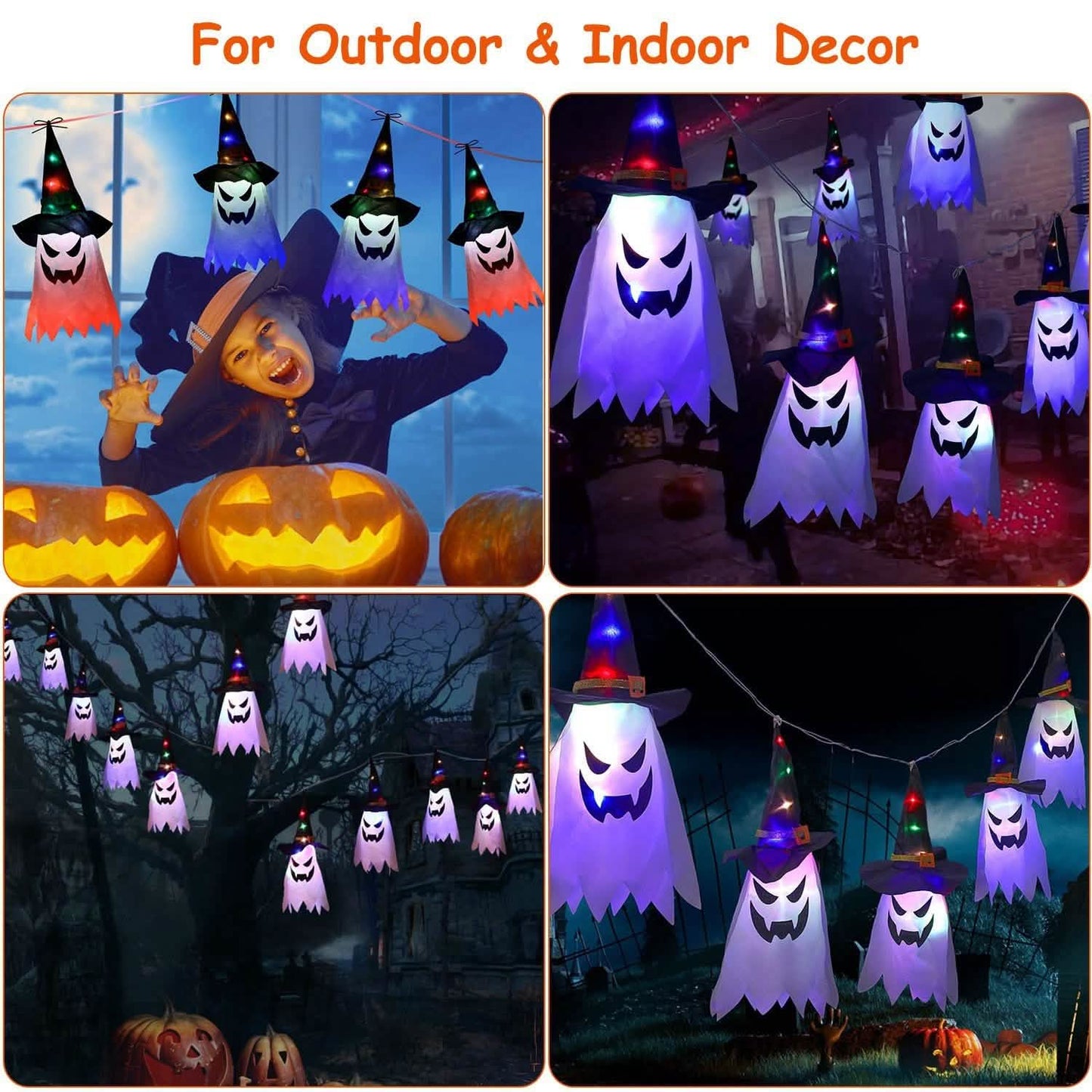 Halloween Ghost Witch Hat Hanging Light Lantern DailySale