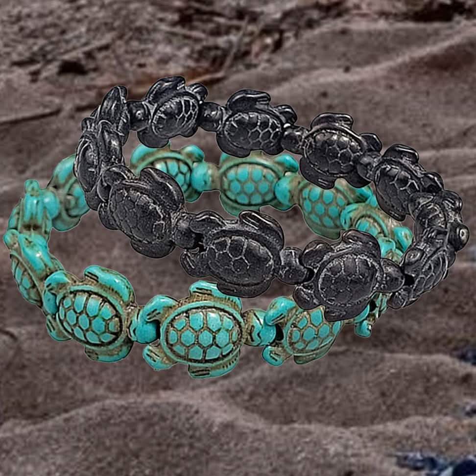 Handmade Turquoise Hawaiian Sea Turtles Bracelet DailySale