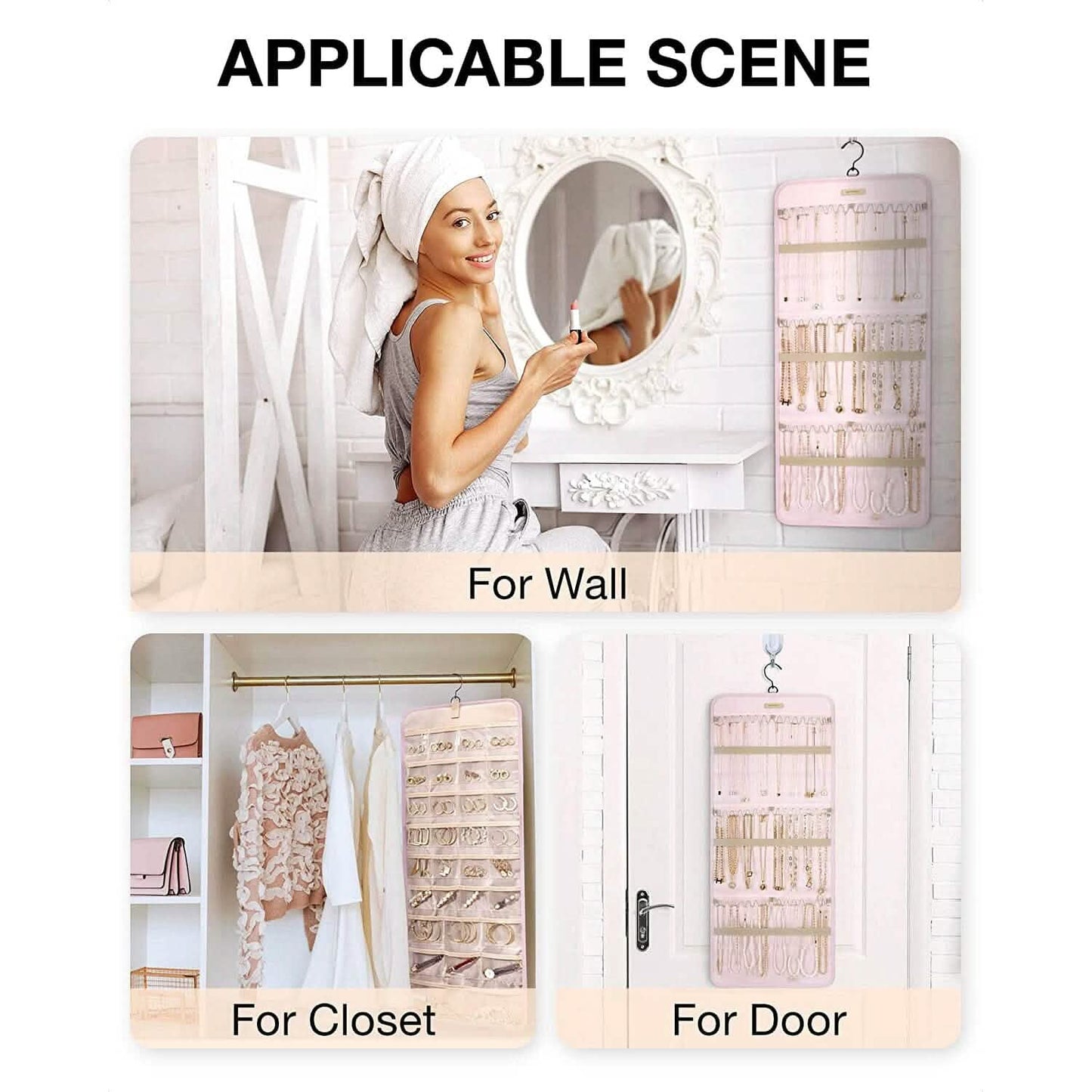 Hanging Jewelry Organizer Storage Roll DailySale