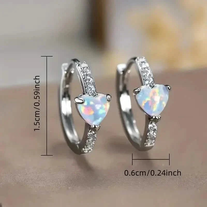 Heart-shaped Synthetic Zirconia Hoop Earrings DailySale