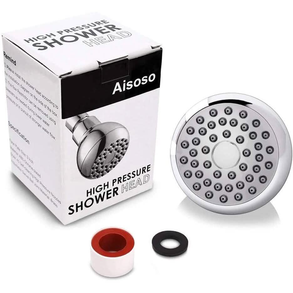 High Pressure Shower Head 3" Anti-clog Anti-leak Fixed with Adjustable Swivel Brass Ball Joint DailySale