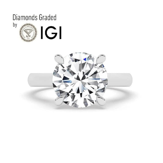 IGI, F/VS1, 5CT Solitaire Lab-Grown Round Diamond Engagement Ring 18K White Gold DailySale