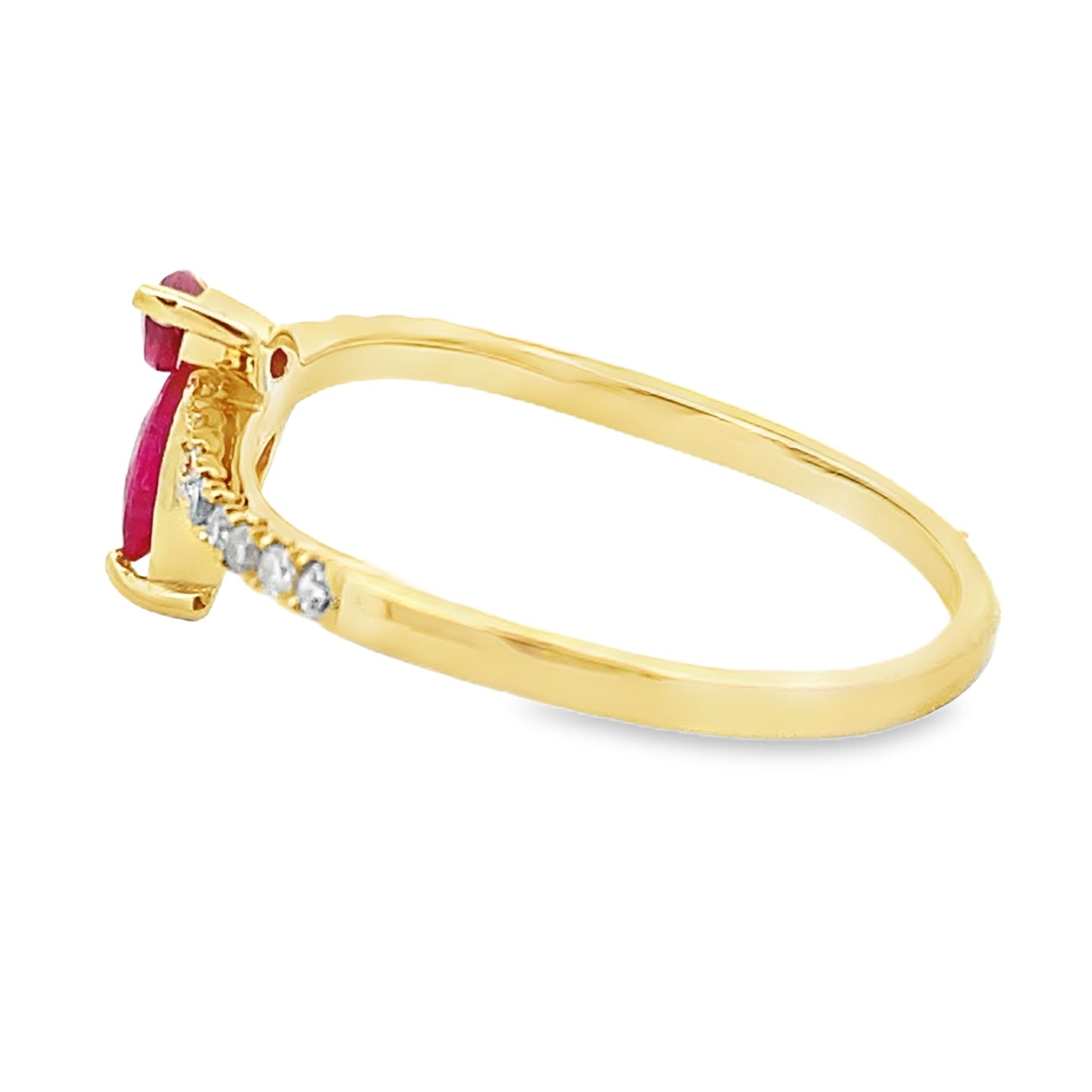 Genuine .35ct Ruby Diamond Ring 14KT Yellow Gold Bids.com