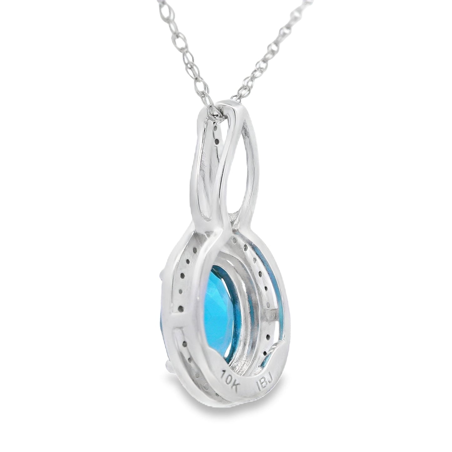 London Blue Topaz Fashion Pendants 10KT White Gold Bids.com