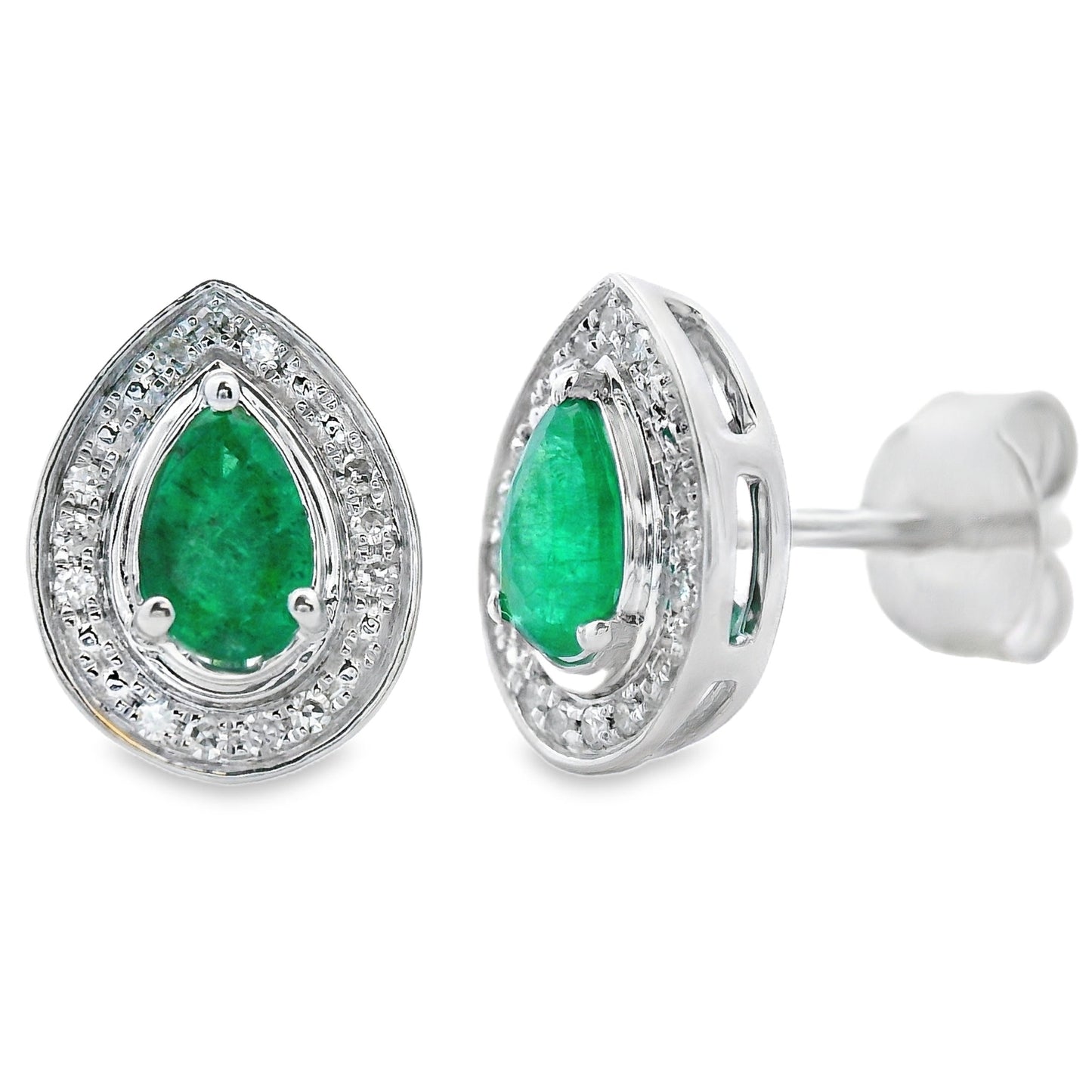 .45ct Emerald Diamond Stud Earrings 10KT White Gold Bids.com