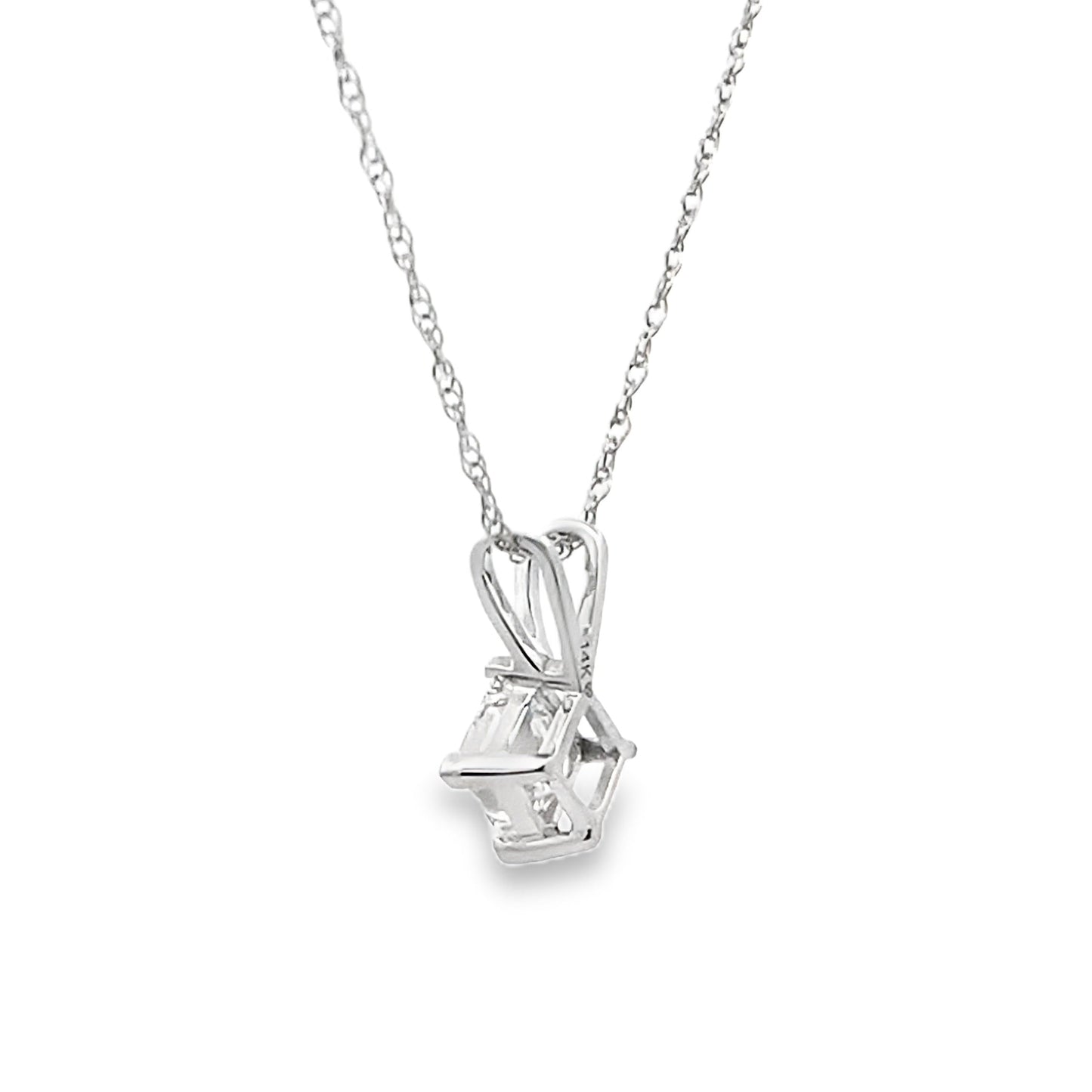 Natural .40ct Lab Grown Diamond Pendant 14KT White Gold Bids.com
