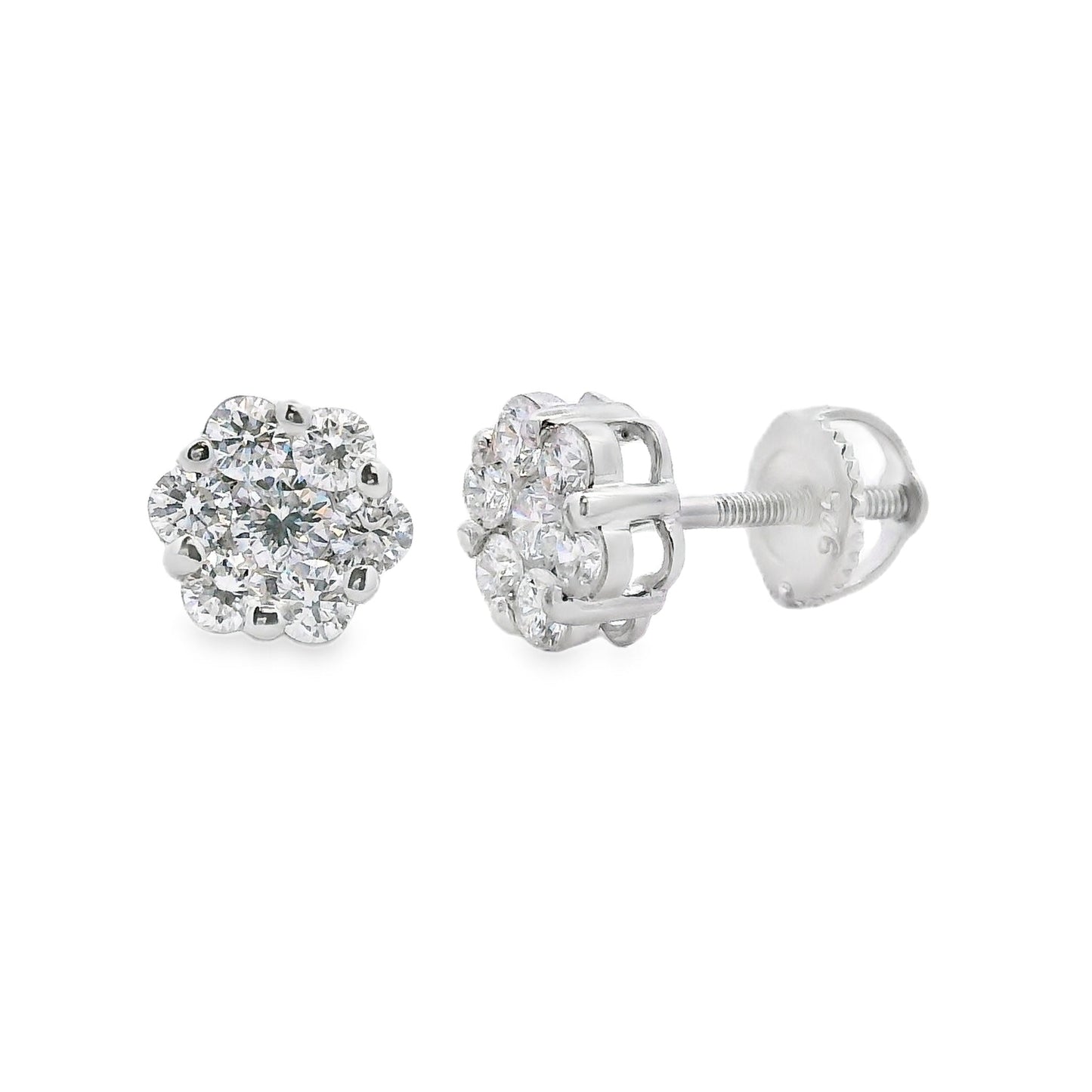 .86ct Lab Grown Diamond Earrings Sterling Silver Bids.com