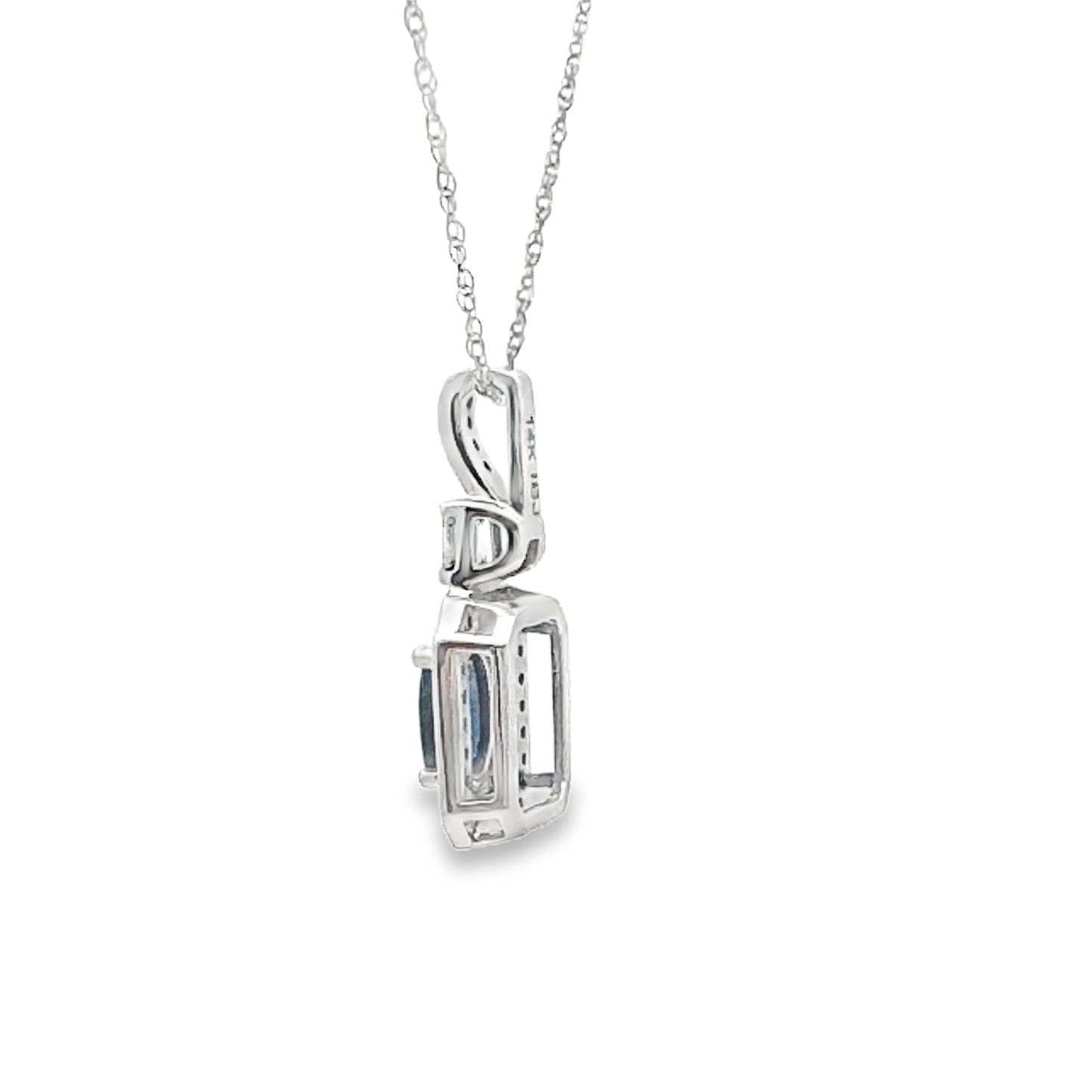 .72ct Sapphire Diamond Fashion Pendants 14KT White Gold Bids.com