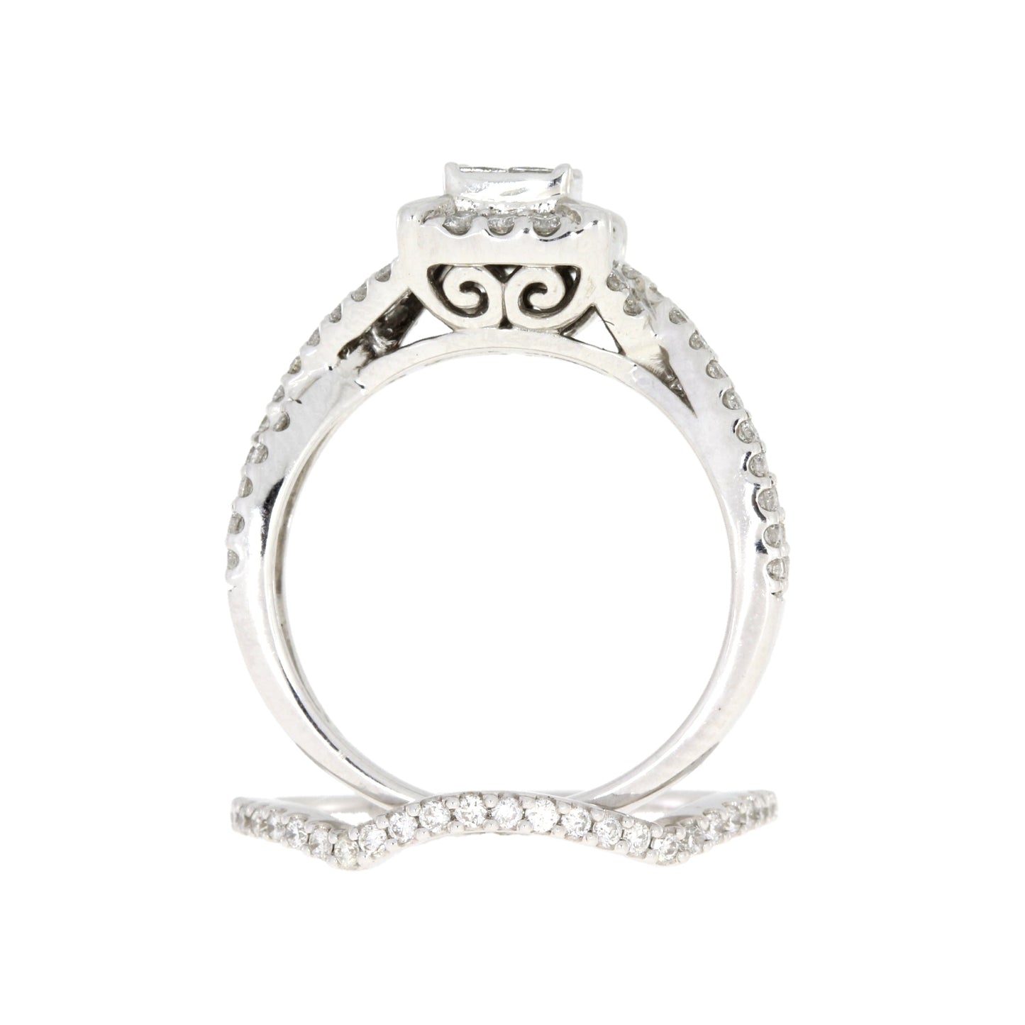 1.00ct Diamond Engagement Ring Set 10KT White Gold Bids.com