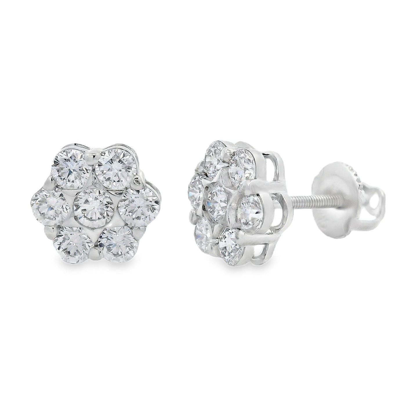 1.50ct Lab Grown Diamond Earrings Sterling Silver Bids.com