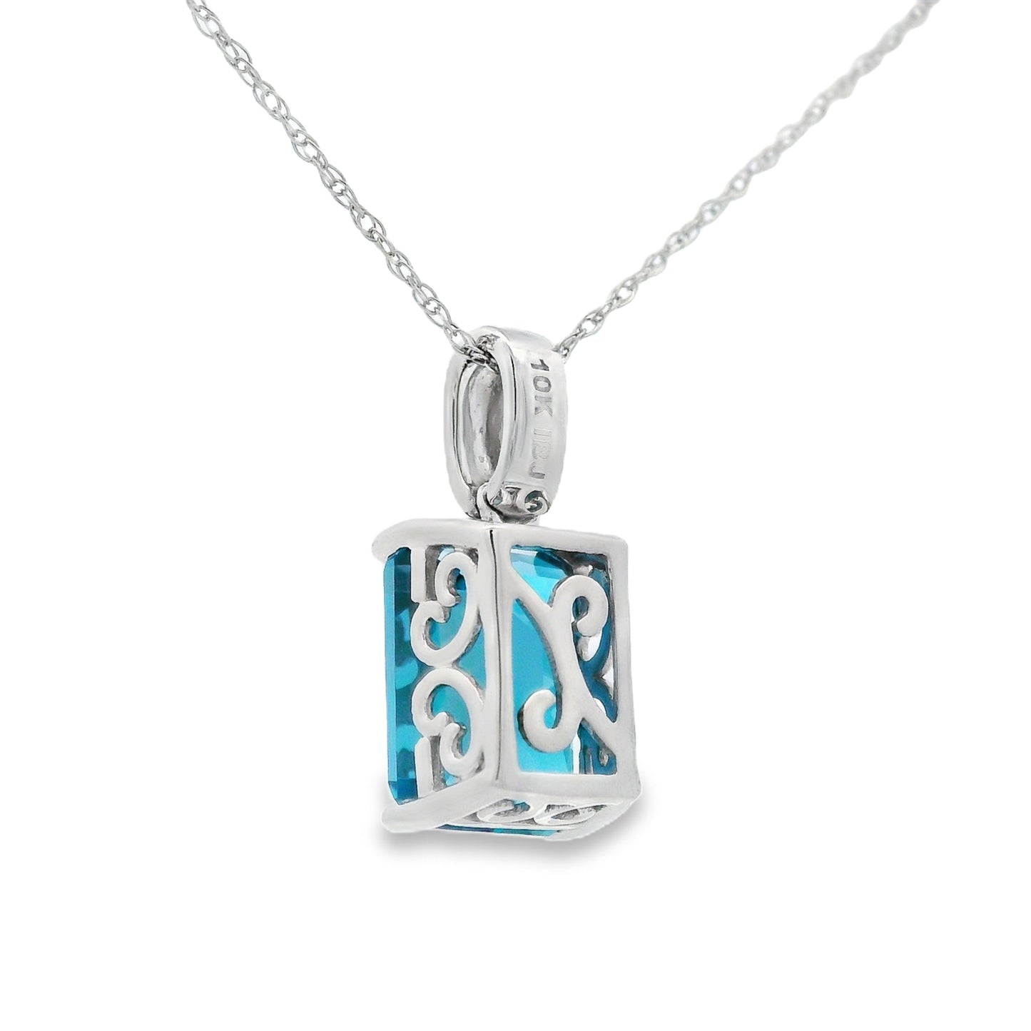 London Blue Topaz Fashion Pendants 10KT White Gold Bids.com