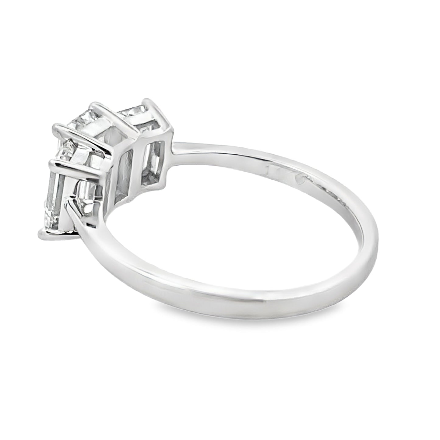 2.00ct Lab Grown Diamond 3 Stone Ring 14KT White Gold Bids.com