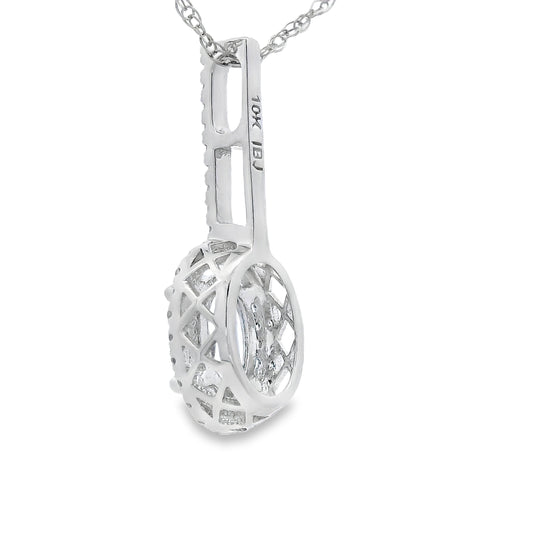 Aquamarine Diamond Fashion Pendants 10KT White Gold Bids.com