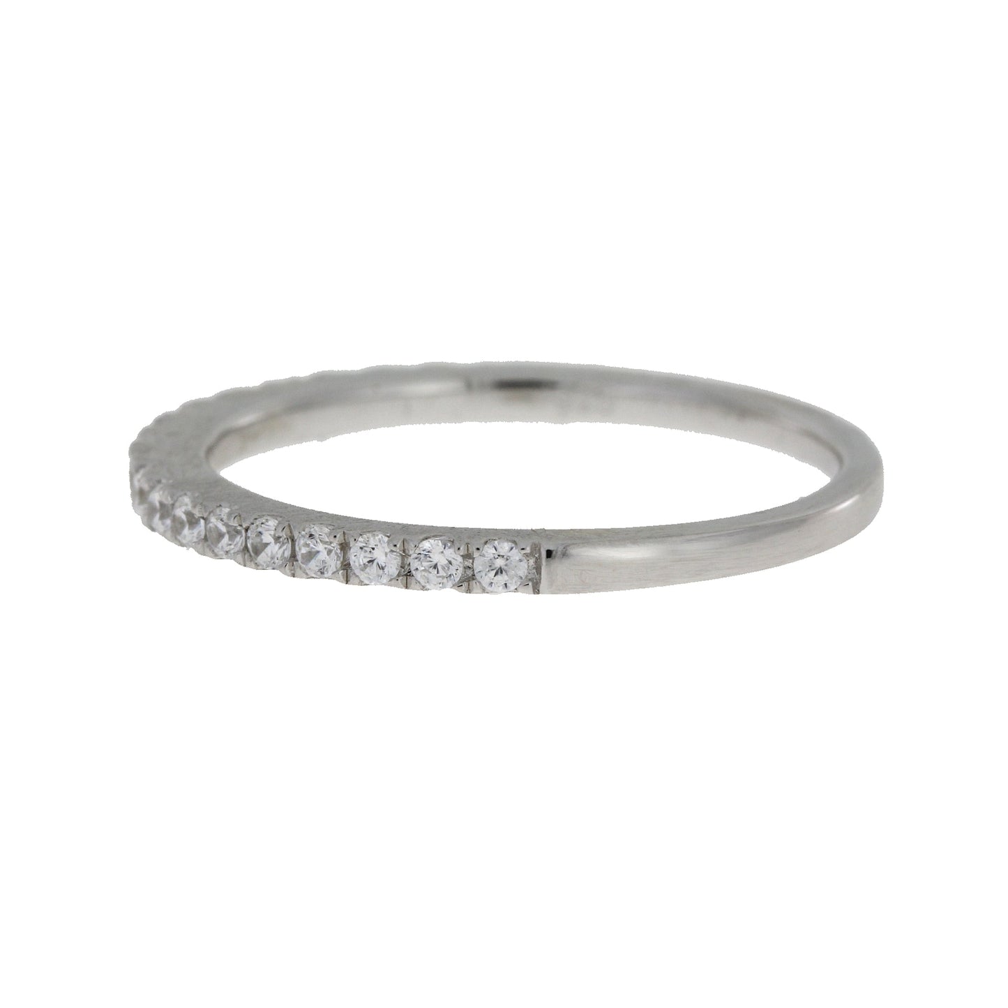 Cubic Zirconium Wedding Band Ring Sterling Silver Bids.com