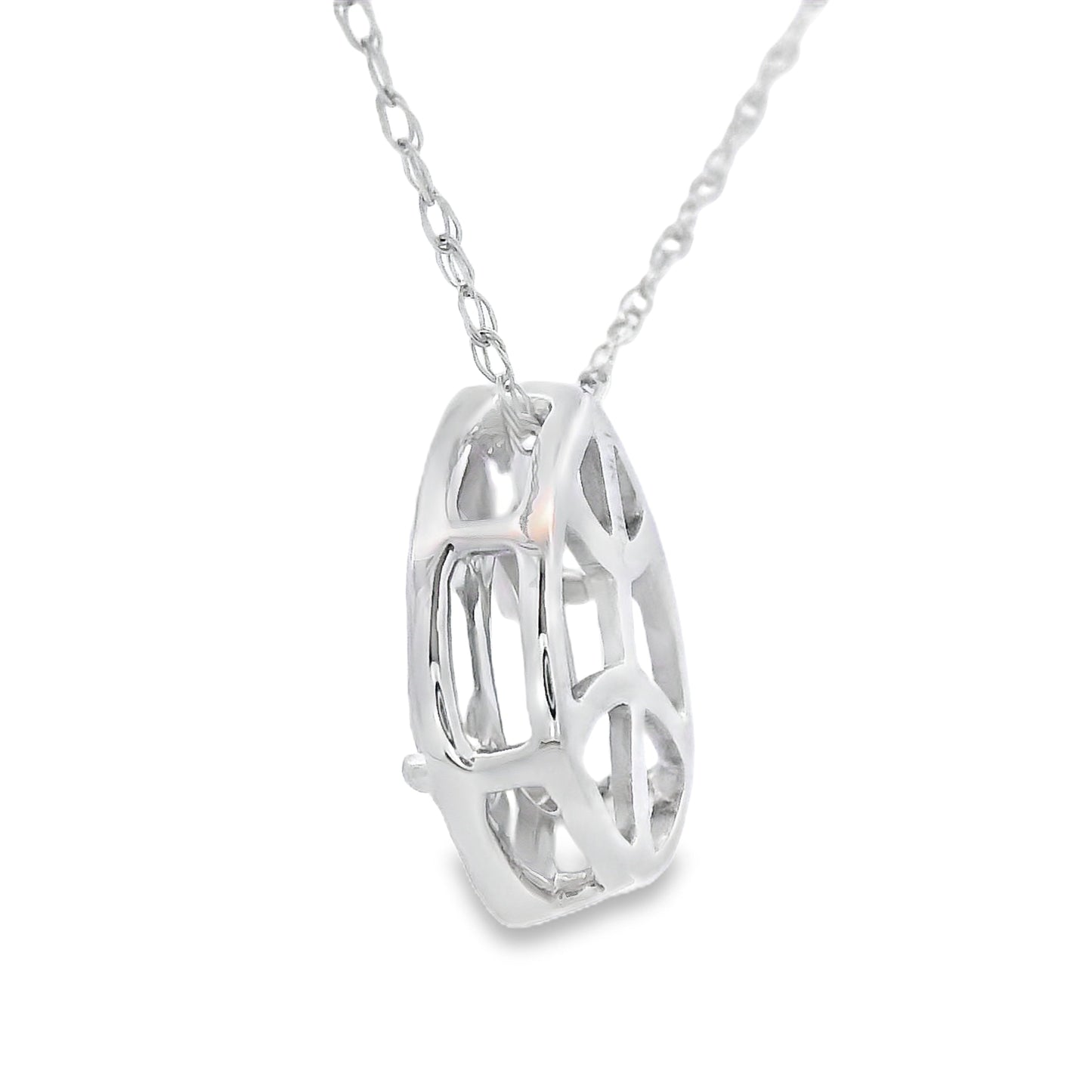 Rose Quartz Diamond Fashion Pendants 10KT White Gold Bids.com