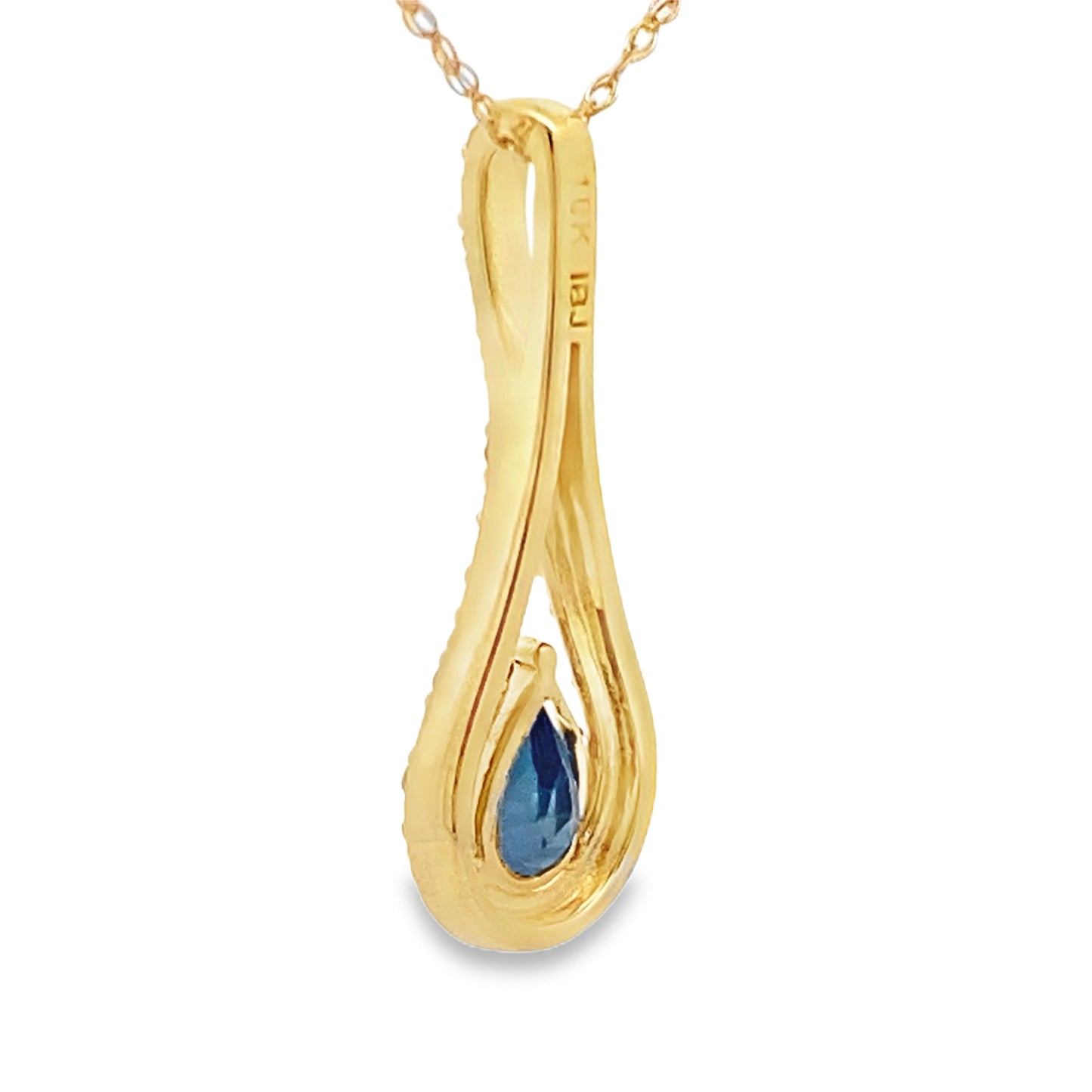 Sapphire Diamond Fashion Pendants 10KT Yellow Gold Bids.com