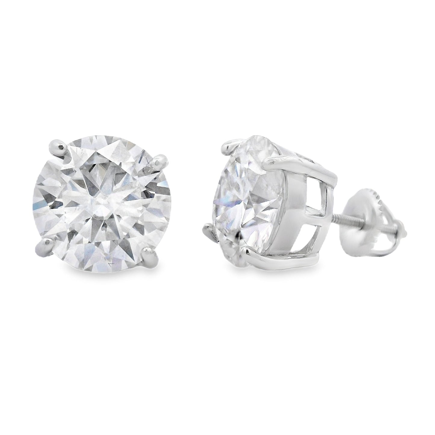 10.00ct Moissanite Stud Earrings Sterling Silver Bids.com