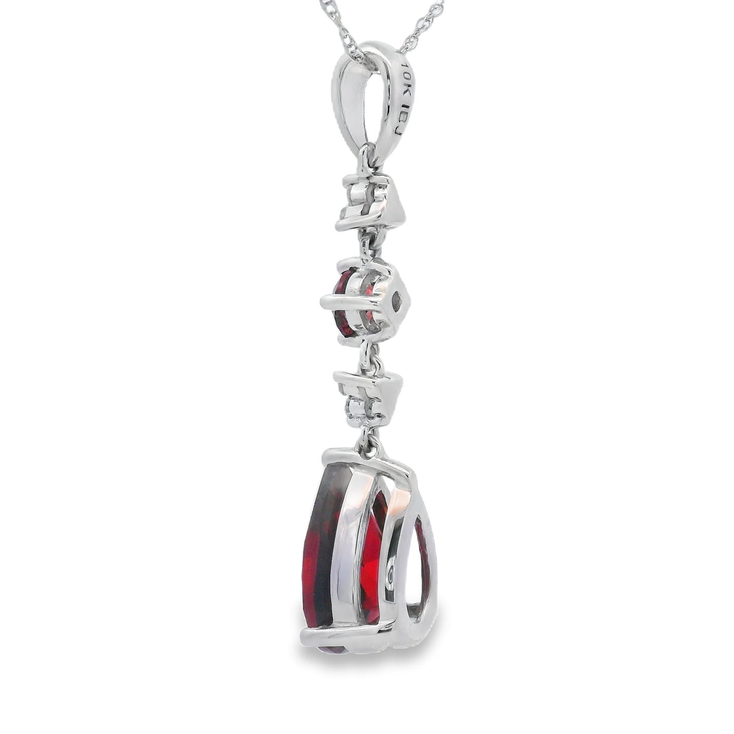 2.25ct Garnet Diamond Fashion Pendants 14KT White Gold Bids.com