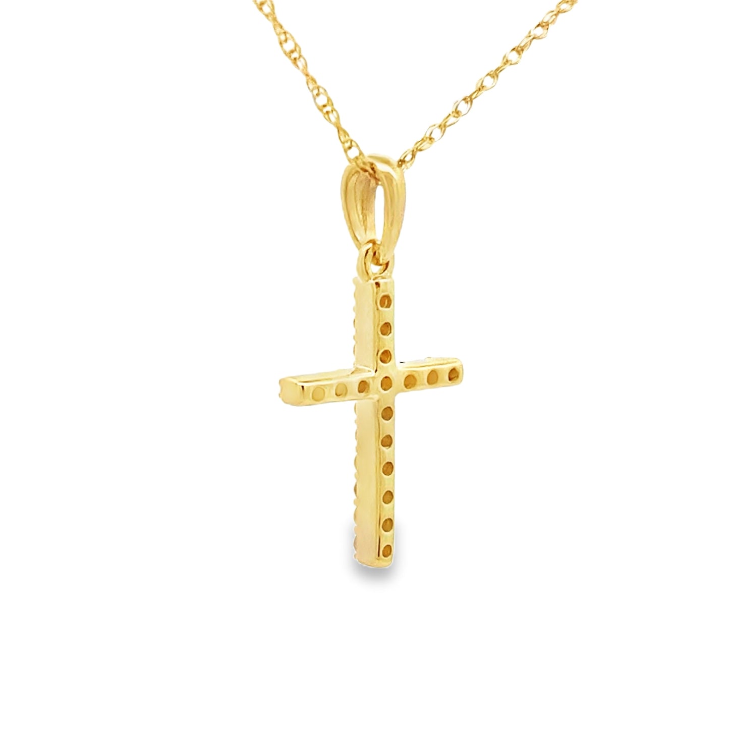 .10ct Diamond Cross Religious Pendant 14KT Yellow Gold Bids.com