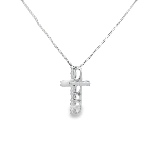 .15ct Diamond Cross Religious Pendant 14KT White Gold Bids.com