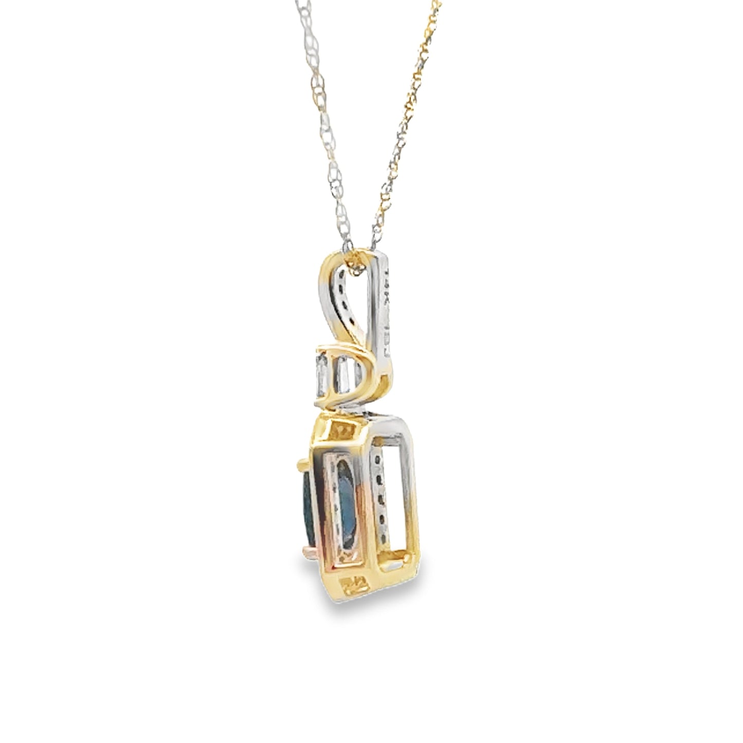 Sapphire Diamond Fashion Pendants 14KT Yellow Gold Bids.com
