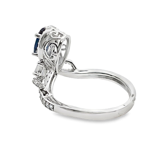 Natural 1.48ct Sapphire Diamond Ring 10KT White Gold Bids.com