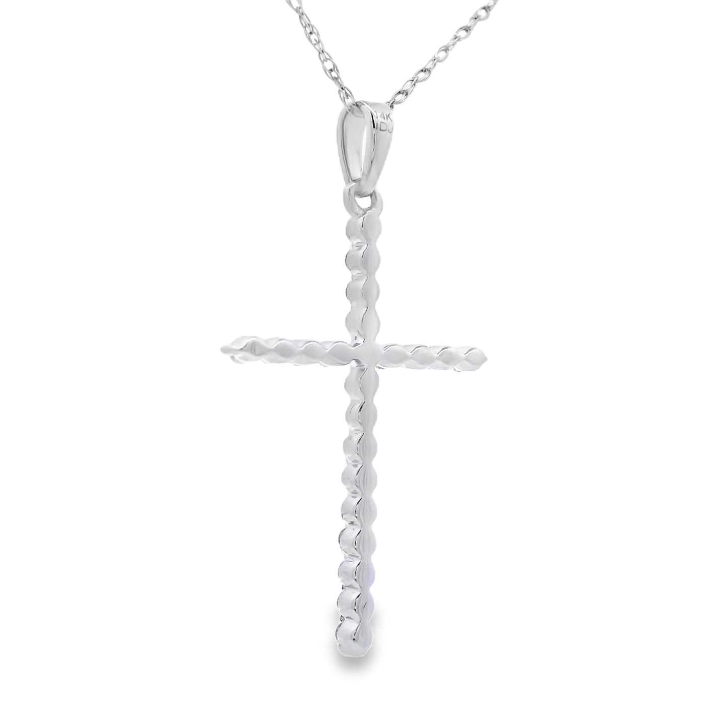 .21ct Diamond Cross Religious Pendant 14KT White Gold Bids.com