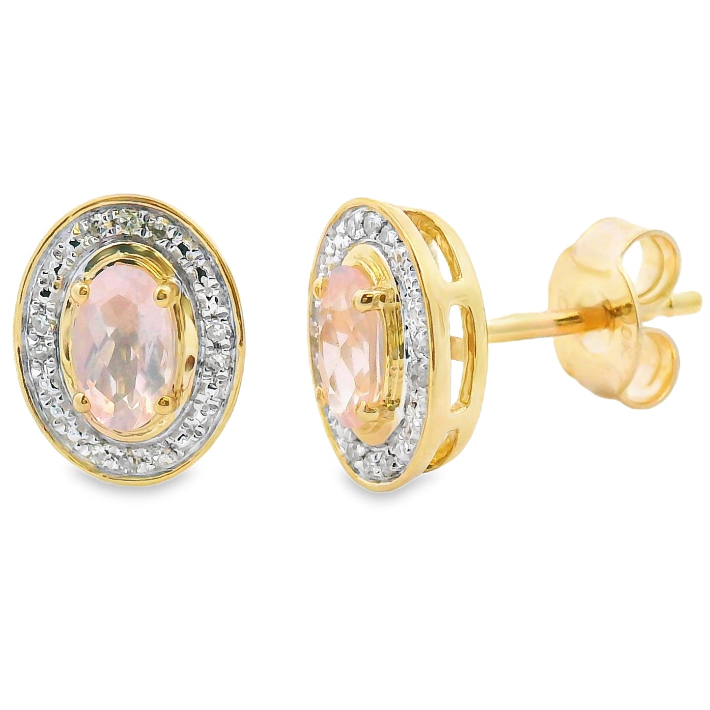Genuine .45ct Quartz Diamond Earrings 10KT White Gold Bids.com