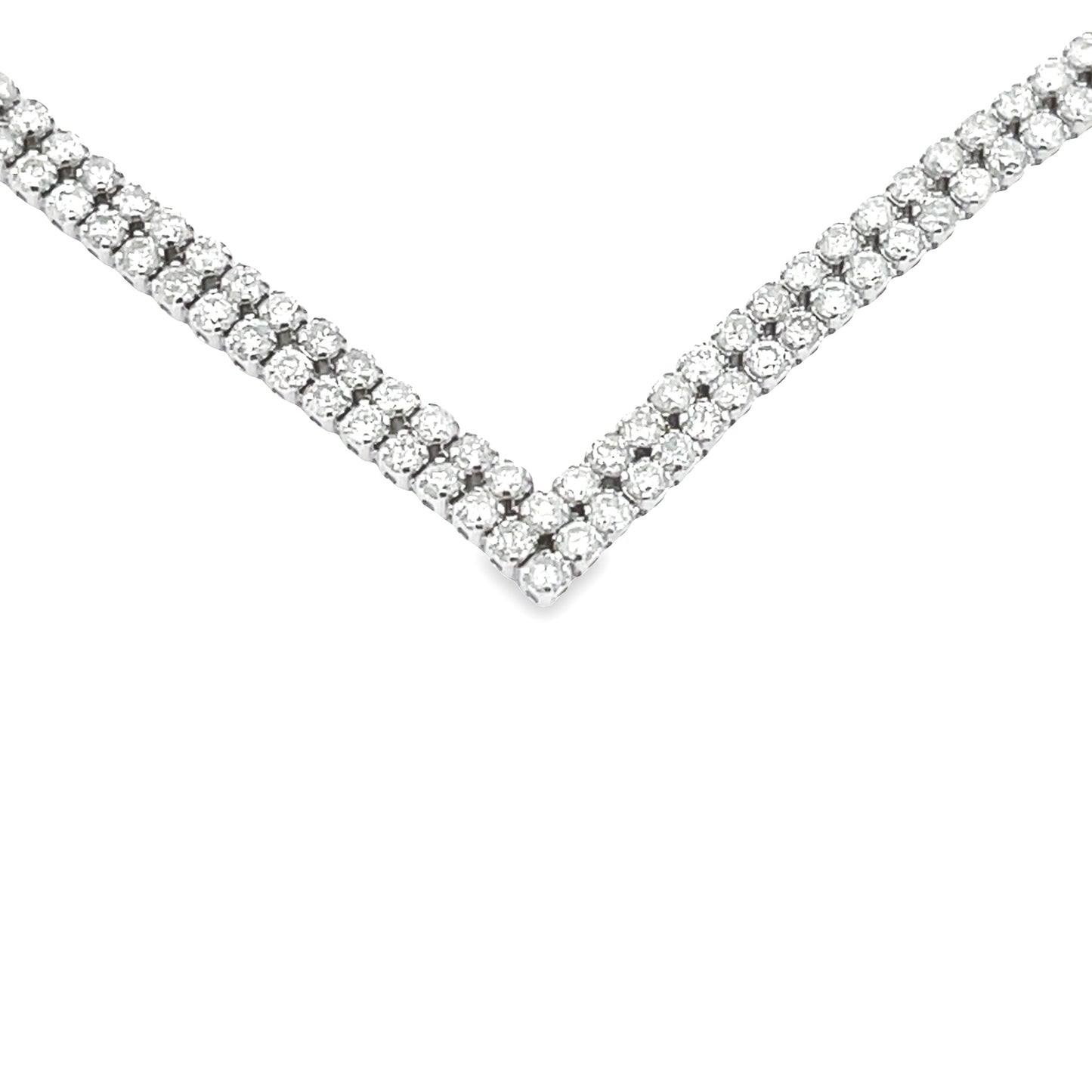 Natural 7.00ct Diamond Tennis Necklace 14KT White Gold Bids.com