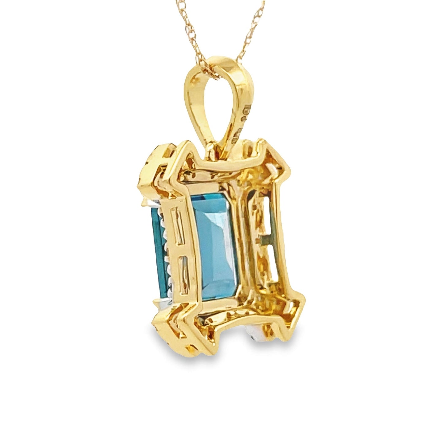 London Blue Topaz Fashion Pendants 10KT Yellow Gold Bids.com