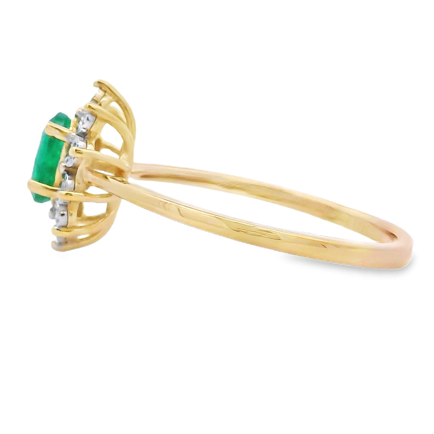 Genuine .43ct Emerald Diamond Ring 10KT Yellow Gold Bids.com