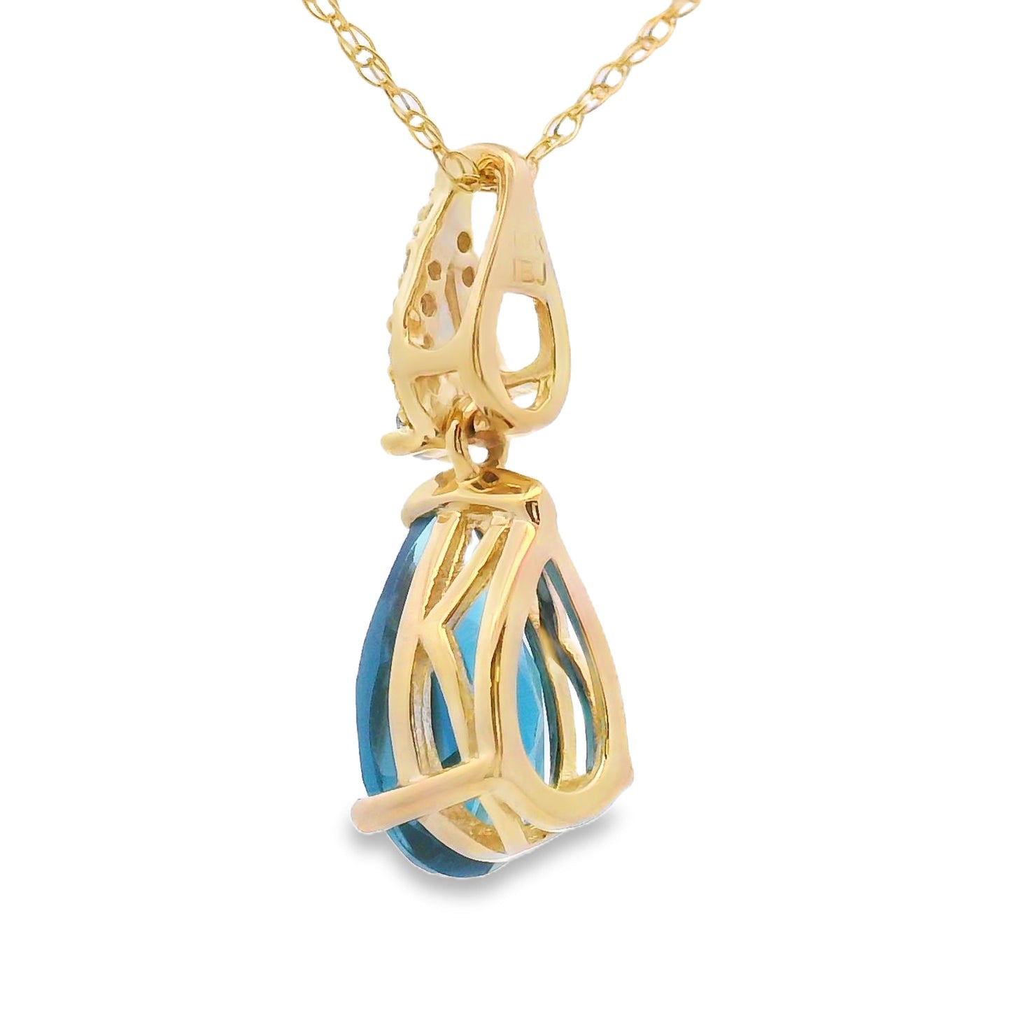 London Blue Topaz Fashion Pendants 10KT Yellow Gold Bids.com
