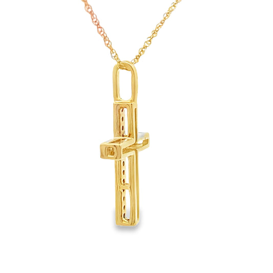 .07ct Diamond Cross Religious Pendant 10KT Yellow Gold Bids.com
