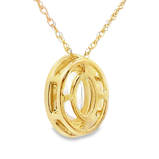 Rose Quartz Diamond Fashion Pendants 10KT Yellow Gold Bids.com
