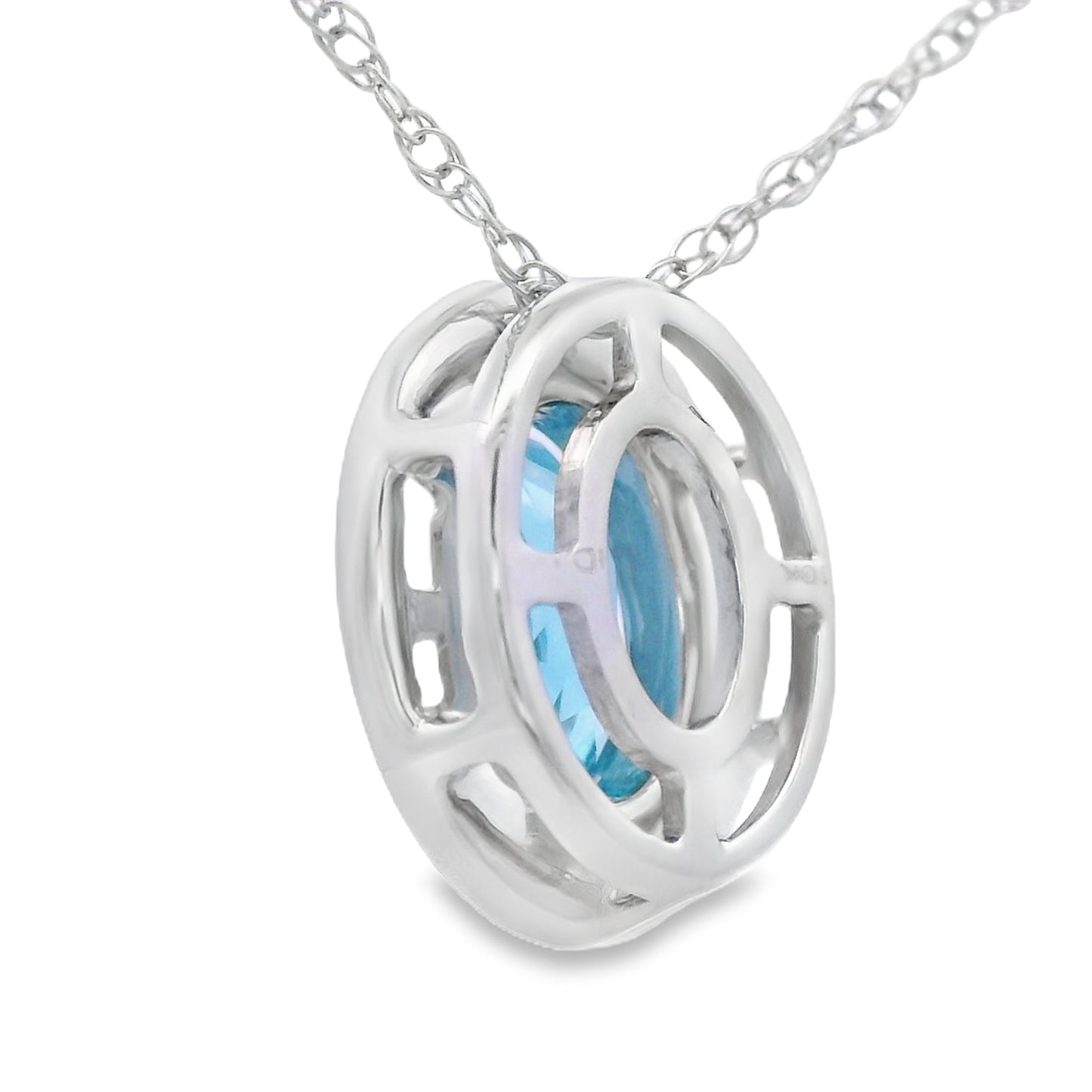 Blue Topaz Diamond Fashion Pendants 10KT White Gold Bids.com