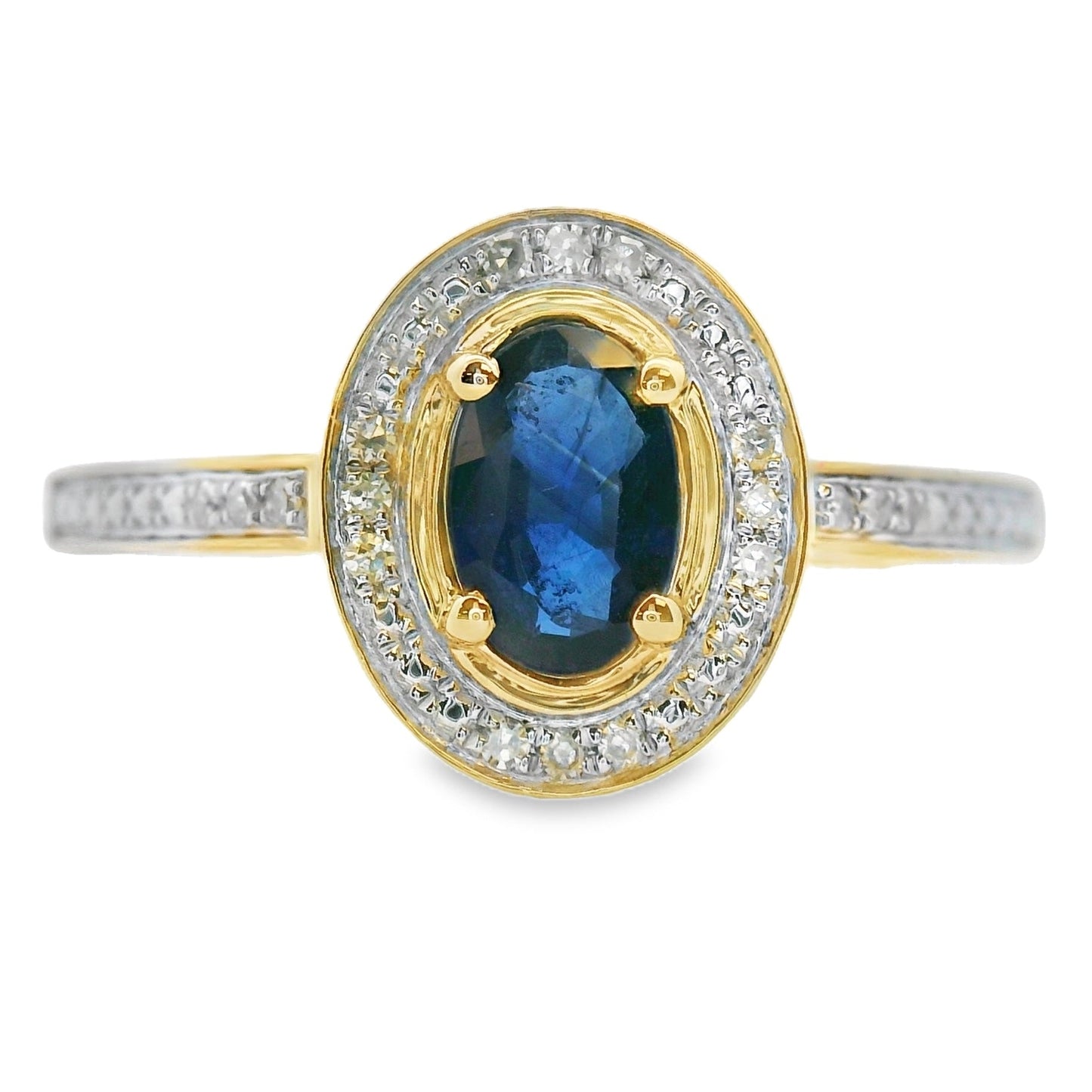 Natural .67ct Sapphire Diamond Ring 10KT Yellow Gold Bids.com