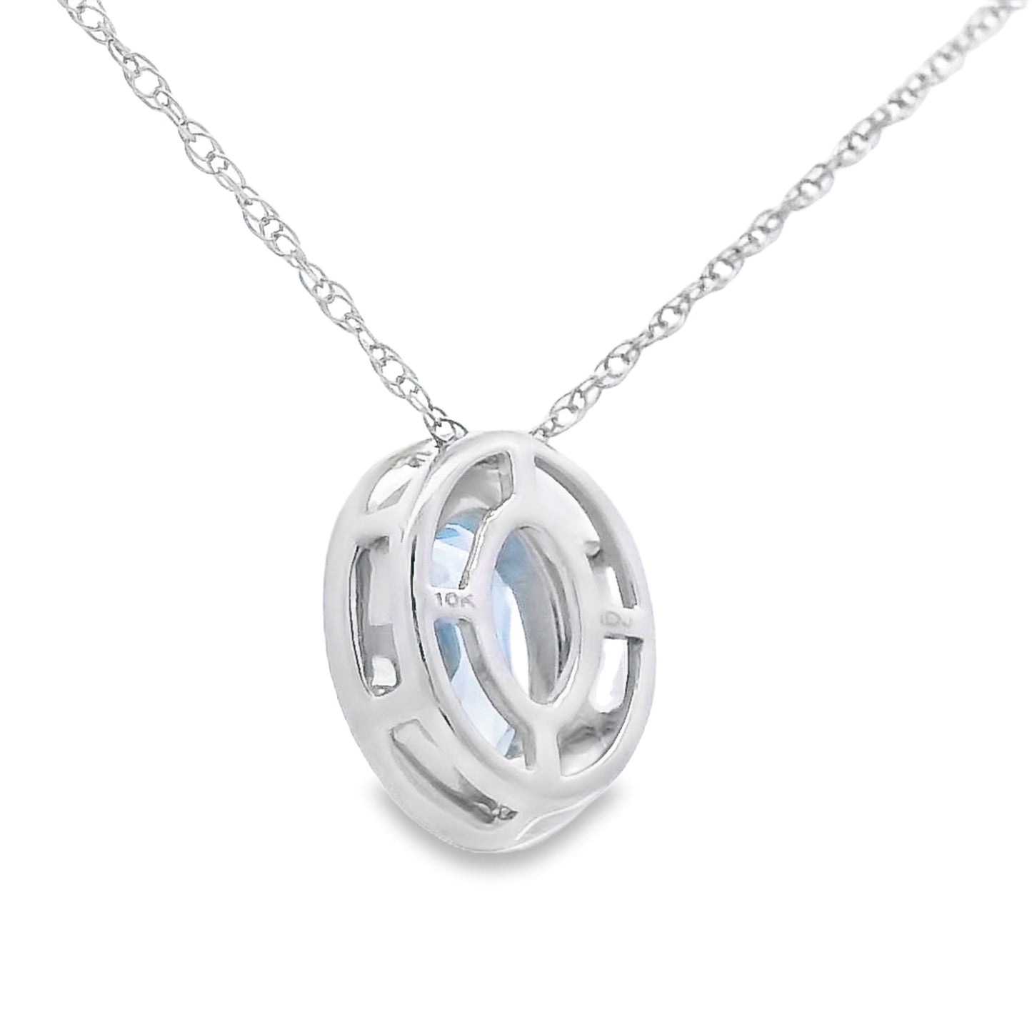 Aquamarine Diamond Fashion Pendants 10KT White Gold Bids.com