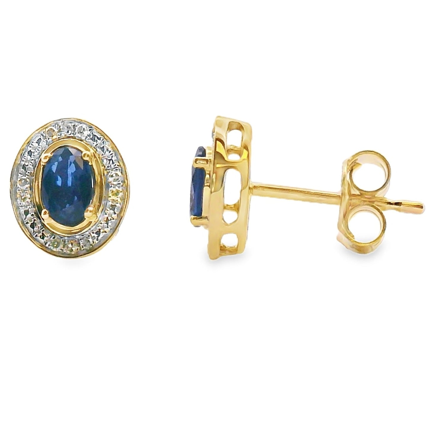 .61ct Sapphire Diamond Earrings 10KT Yellow Gold Bids.com