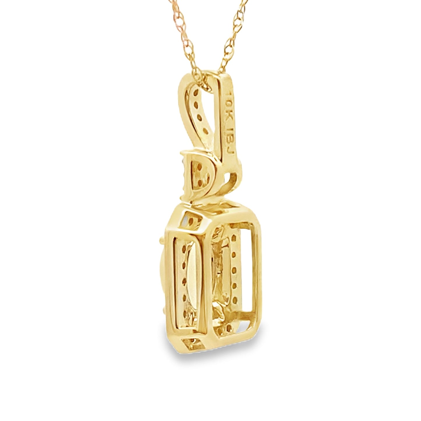 .06ct Opal Diamond Fashion Pendants 10KT Yellow Gold Bids.com