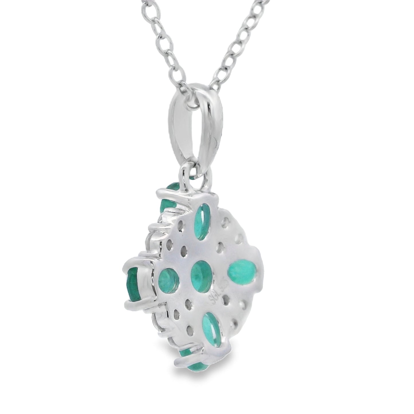 1.09ct Emerald Zircon Fashion Pendants Sterling Silver Bids.com