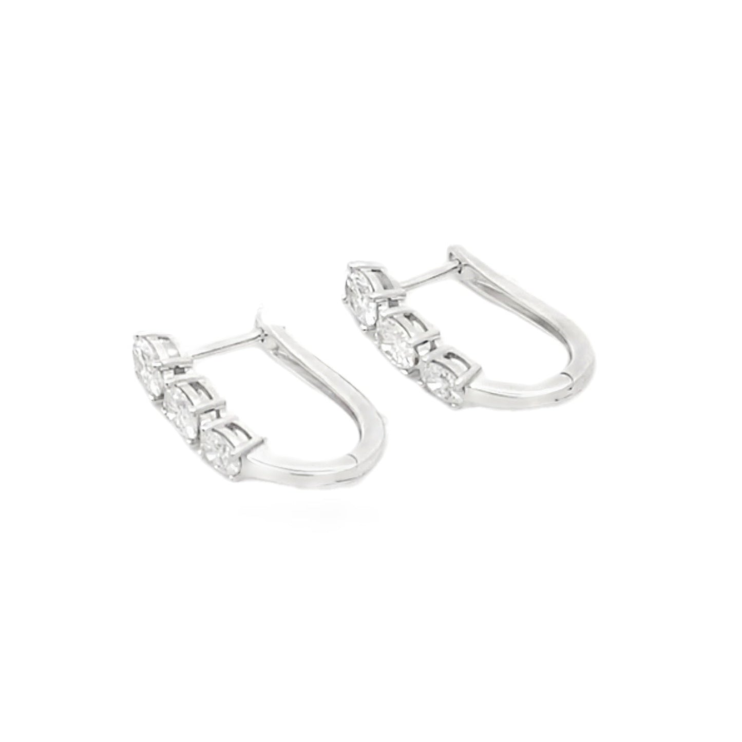 1.50ct Lab Grown Diamond Hoop Earrings 14KT White Gold Bids.com