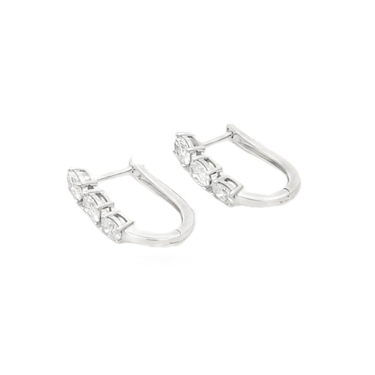 1.50ct Lab Grown Diamond Hoop Earrings 14KT White Gold Bids.com