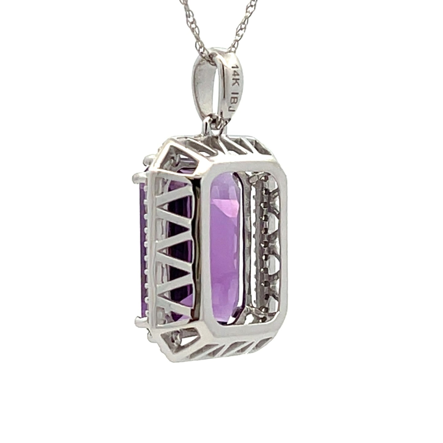 Amethyst Diamond Fashion Pendants 14KT White Gold Bids.com