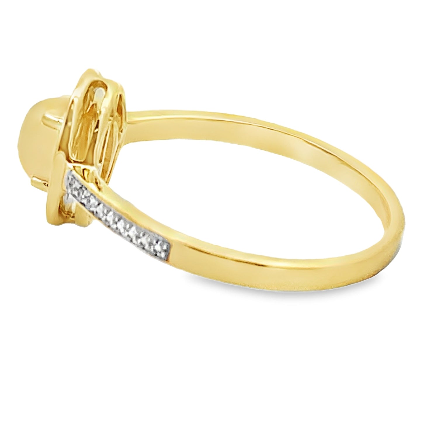 Genuine .36ct Opal Diamond Ring 10KT Yellow Gold Bids.com