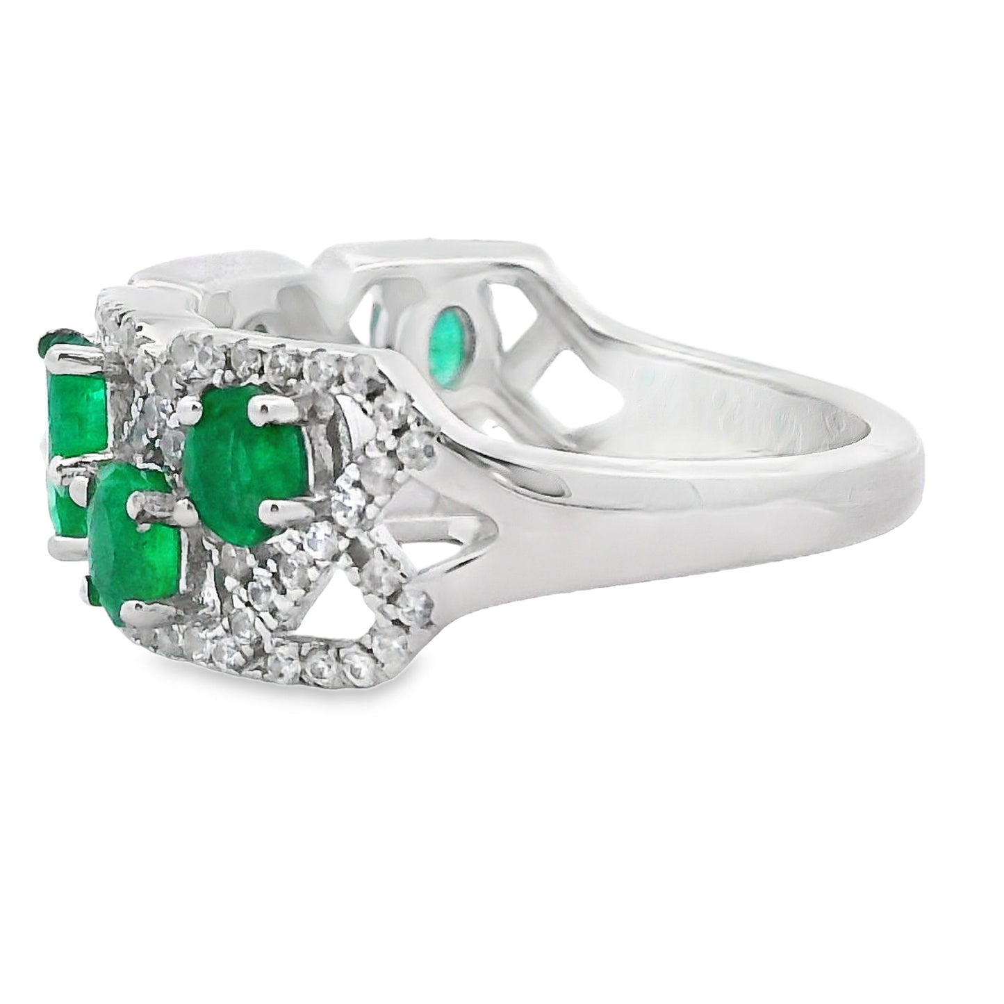 Natural 1.82ct Emerald Zircon Ring Sterling Silver Bids.com