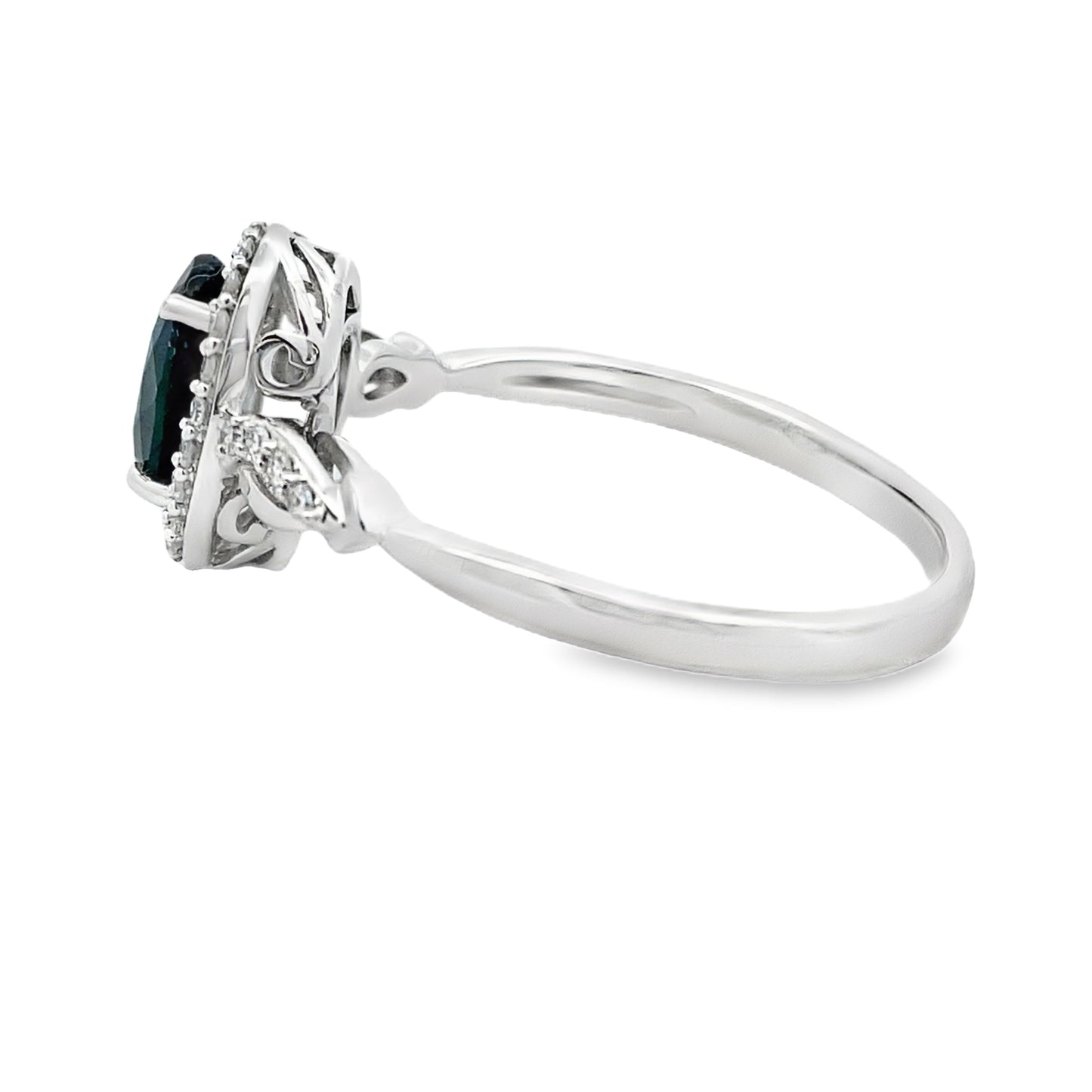 Natural 1.07ct Sapphire Diamond Ring 10KT White Gold Bids.com