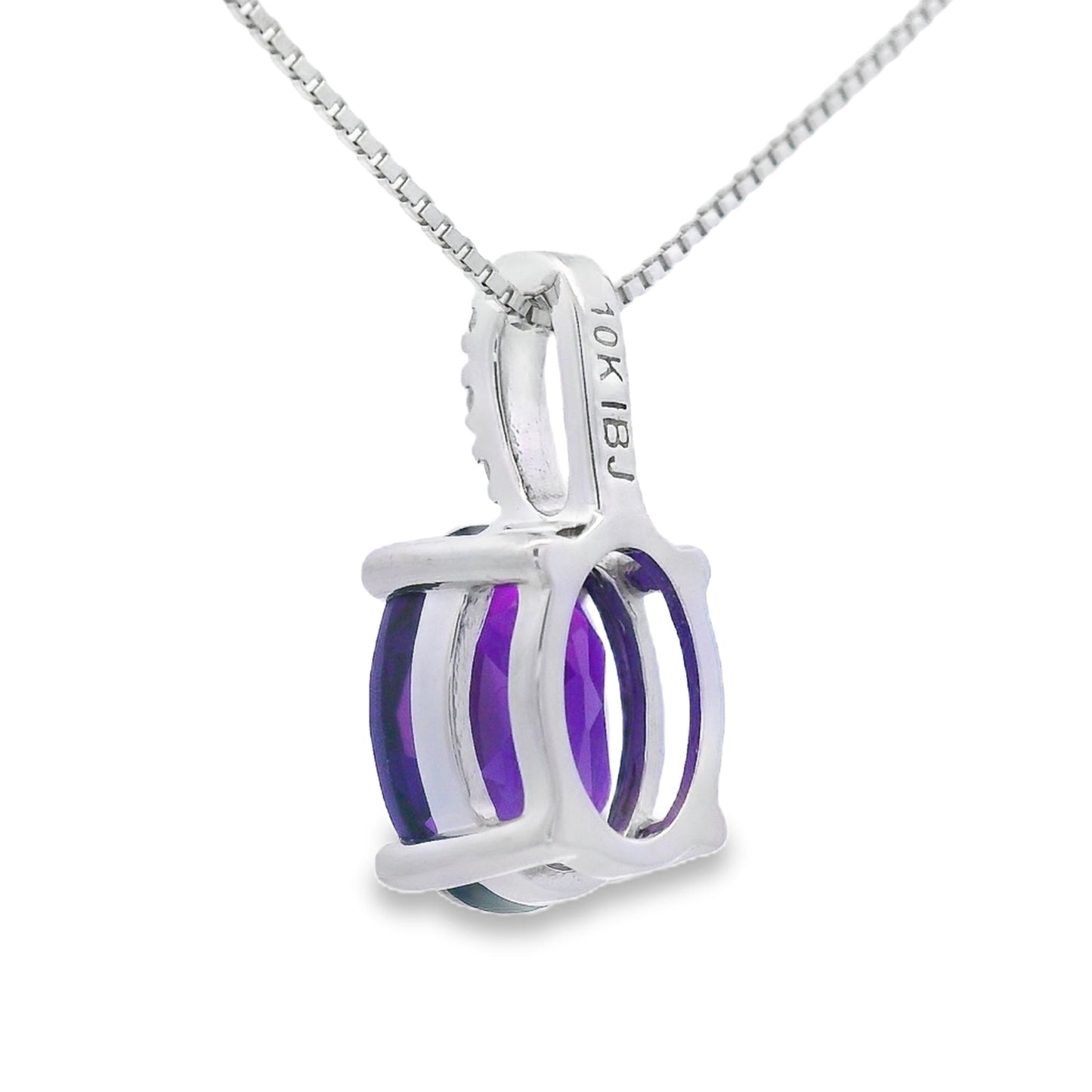 Amethyst Diamond Fashion Pendants 10KT White Gold Bids.com