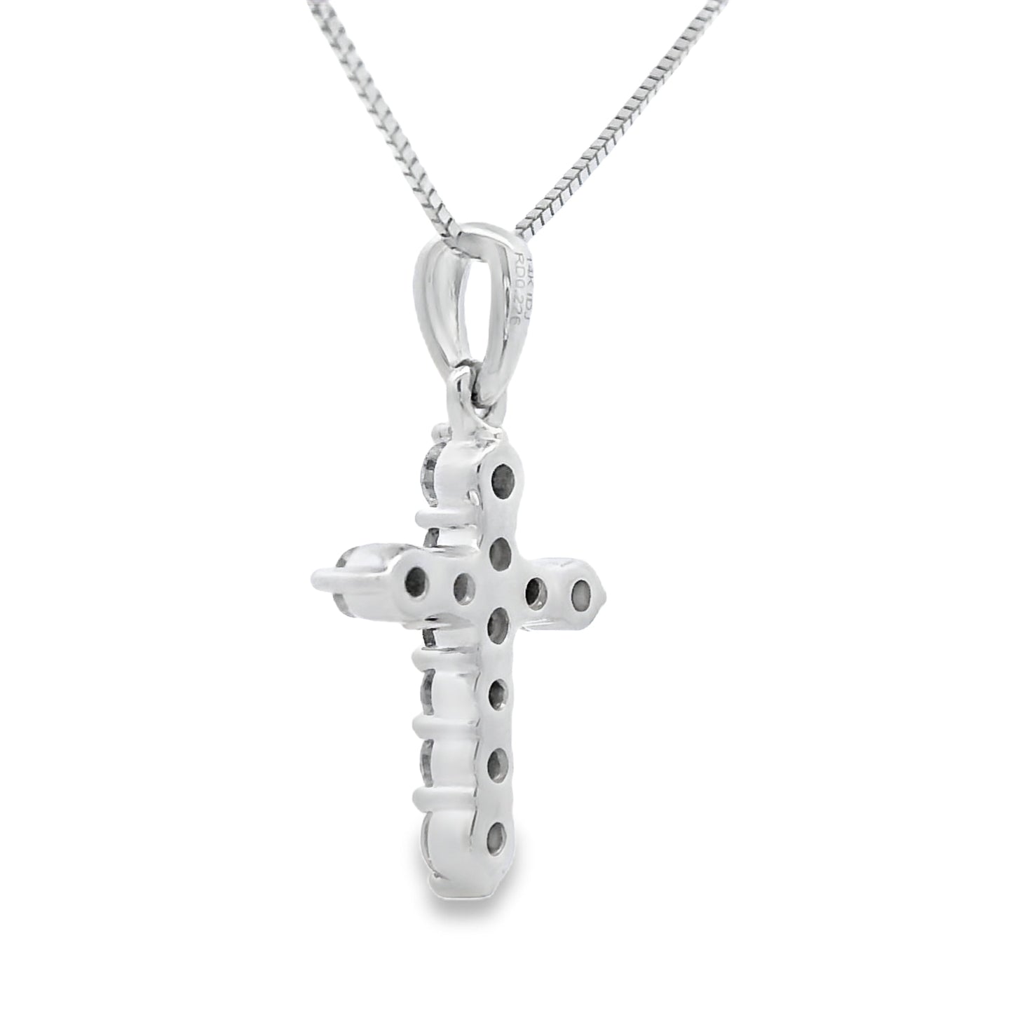 .23ct Diamond Cross Religious Pendant 14KT White Gold Bids.com