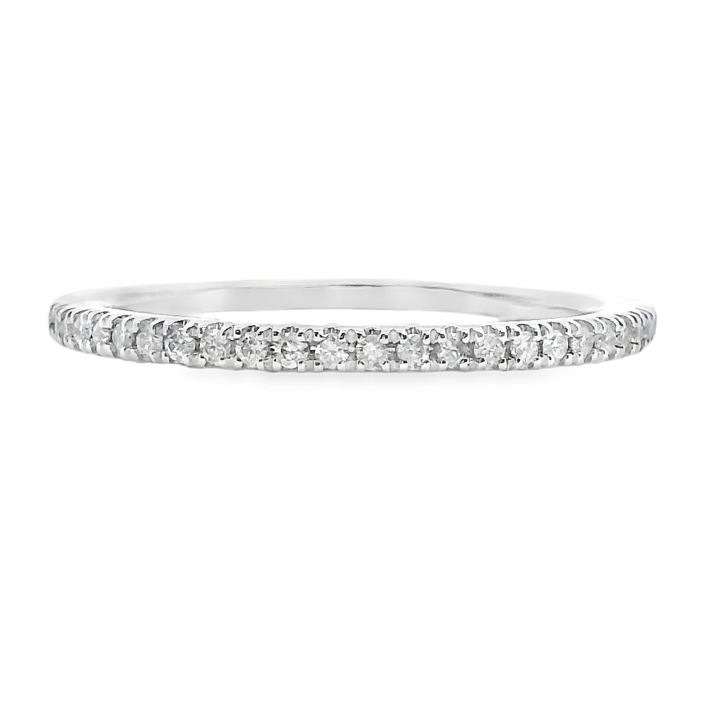 Genuine .13ct Diamond Wedding Band Ring 10KT White Gold Bids.com